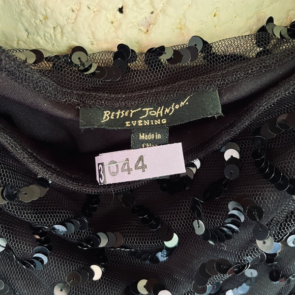 Vintage Betsey Johnson Black Sequin Mesh Flutter Two Piece - Picture 11 of 16